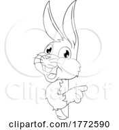 Poster, Art Print Of Black And White Easter Bunny Rabbit