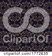 Poster, Art Print Of Vintage Style Damask Pattern Background