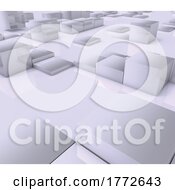 3D Background Of Glossy Cubes