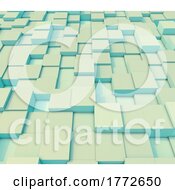 3D Abstract Background Of Extruding Cubes by KJ Pargeter