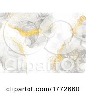 Elegant Hand Painted Alcohol Ink Design With Gold Glitter