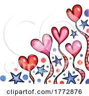 Patriotic American Stars Stripes And Hearts