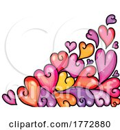 Poster, Art Print Of Doodled Hearts Background