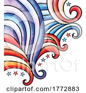 Poster, Art Print Of Doodled Patriotic American Background