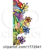 Doodled Watercolor Floral Background