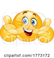 Poster, Art Print Of Happy Emoji Giving Two Thumbs Up