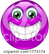 Poster, Art Print Of Happy Purple Emoji
