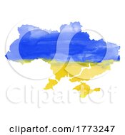 Poster, Art Print Of Ukraine Map In Flag Colours