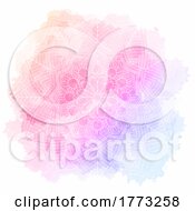 Decorative Mandala Design On Hand Painted Watercolour Background 2102