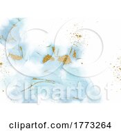 Poster, Art Print Of Minimal Alcohol Ink Design With Gold Glitter