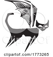 Poster, Art Print Of Woodcut Demon Cat