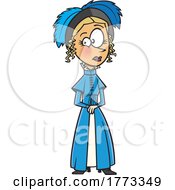 Cartoon Emma Woodhouse In A Blue Hat And Dress
