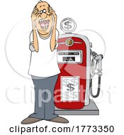 Cartoon Man Screaming At The Pump