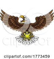 Poster, Art Print Of Bald Eagle Hawk Flying Tennis Ball Claw Mascot