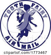 Poster, Art Print Of Tooth Fairy Silhouette Letter Air Mail Post Stamp