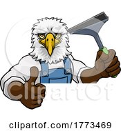 Eagle Car Or Window Cleaner Holding Squeegee