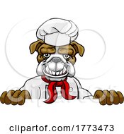 Poster, Art Print Of Bulldog Chef Mascot Sign Cartoon