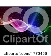 Poster, Art Print Of 3d Modern Technology Background With Flowing Rainbow Coloured Particles