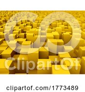 3D Abstract Background With Extruding Cubes