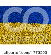 Poster, Art Print Of 3d Background Of Extruding Blocks In Ukraine Flag Colours