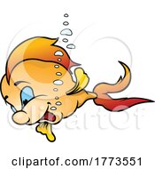 Poster, Art Print Of Happy Blue Eyed Goldfish