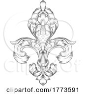Fleur De Lis Lily Lys Flower Royal Heraldic Symbol by AtStockIllustration