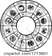 Poster, Art Print Of Horoscope Zodiac Astrology Star Signs Symbols Set