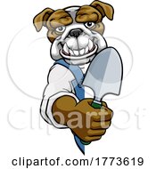 Poster, Art Print Of Bulldog Gardener Gardening Animal Mascot