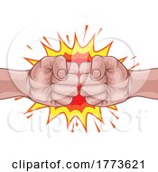 Poster, Art Print Of Fist Bump Punch Fists Boxing Cartoon Explosion