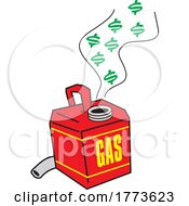 Cartoon Gas Can And Dollar Signs