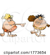 Cartoon Caveman Being Ordered To Hunt By His Cavewoman Wife