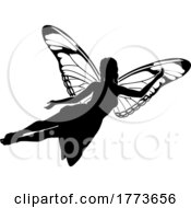 Poster, Art Print Of A Fairy In Silhouette With Butterfly Wings