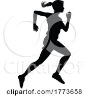Silhouette Runner Woman Sprinter Or Jogger Person