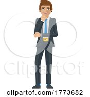 Poster, Art Print Of Business Man Thinking Mascot Concept