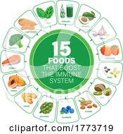 Poster, Art Print Of Chart Of Foods That Boost The Immune System