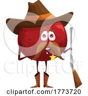 Poster, Art Print Of Western Ranger Pomegranate Food Character