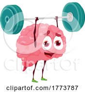 Brain Mascot Lifting A Barbell by Vector Tradition SM