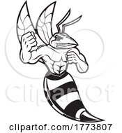 Poster, Art Print Of Tough Black And White Hornet Mascot