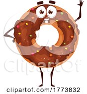 Waving Donut Food Mascot by Vector Tradition SM