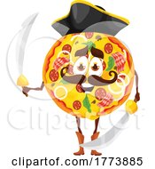 Poster, Art Print Of Pizza Pirate Food Mascot