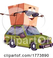 Box Mascot On A Car by Vector Tradition SM
