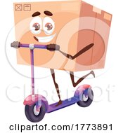 Poster, Art Print Of Box Mascot On A Scooter