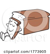 Poster, Art Print Of Cartoon Loaf Of Bread And Relaxing Slice Character
