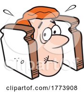 04/12/2022 - Cartoon Mans Face Sandwiched Between Bread Slices