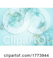 Poster, Art Print Of Teal Coloured Alcohol Ink Background