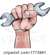 Hand Holding Wrench by AtStockIllustration