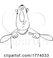 Poster, Art Print Of Cartoon Black And White Man Gesturing To Himself