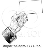 Hand In Suit Holding Business Card Letter Flyer