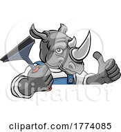 Rhino Car Or Window Cleaner Holding Squeegee