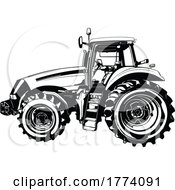 Black And White Farm Tractor